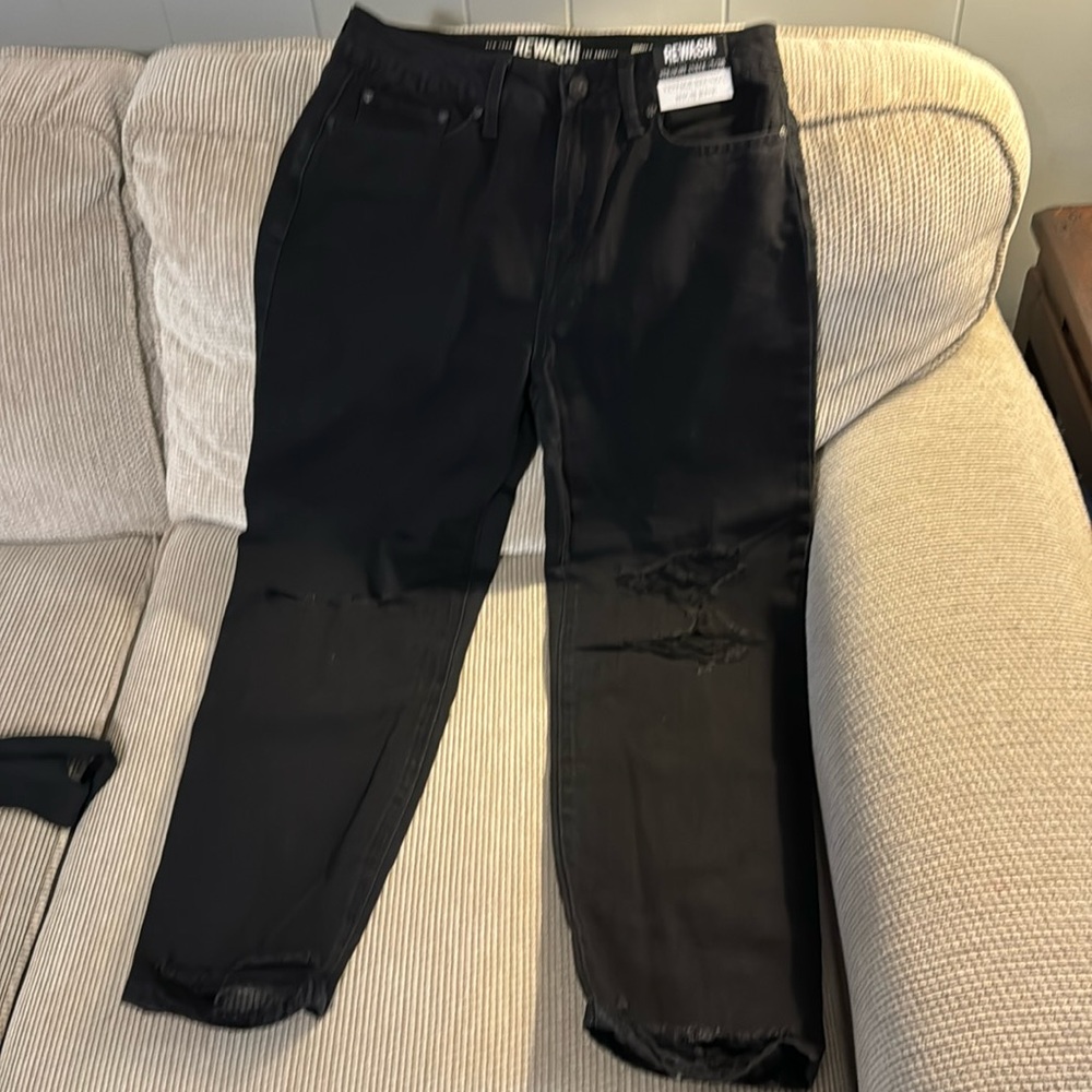 REWASH brand High Rise Vintage Jeans - black, size 7